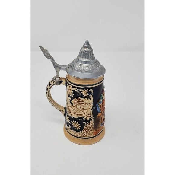 VINTAGE MARZI AND REMY POTTERY LIDDED BEER STEIN 1905 GERMANY - Picture 2 of 12